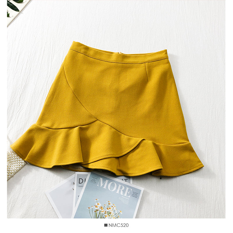 Ruffled short Hip Wrap Skirt for women 2532