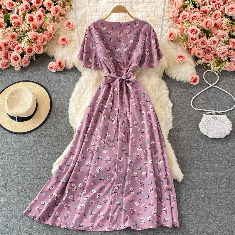 Retro waist, slim temperament, elegant long skirt 3073