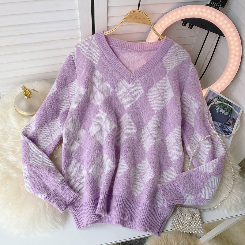Lazy wind sweater women's autumn and winter sweater 1592