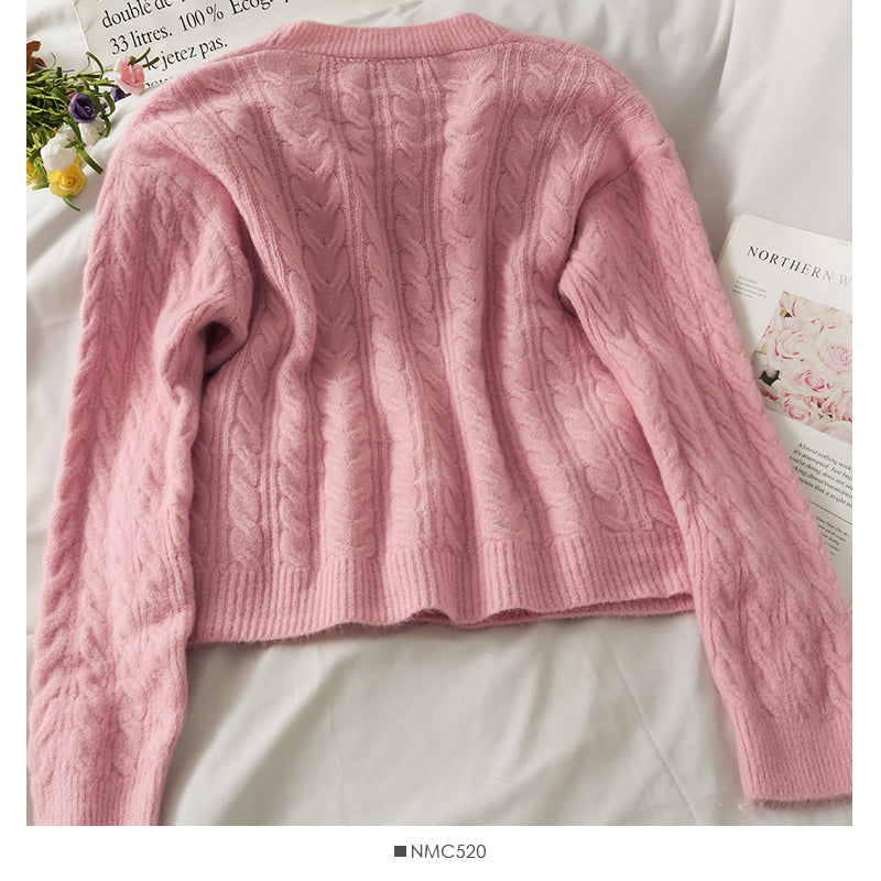 Pullover Damen Leinen einreihig V-Ausschnitt 1858