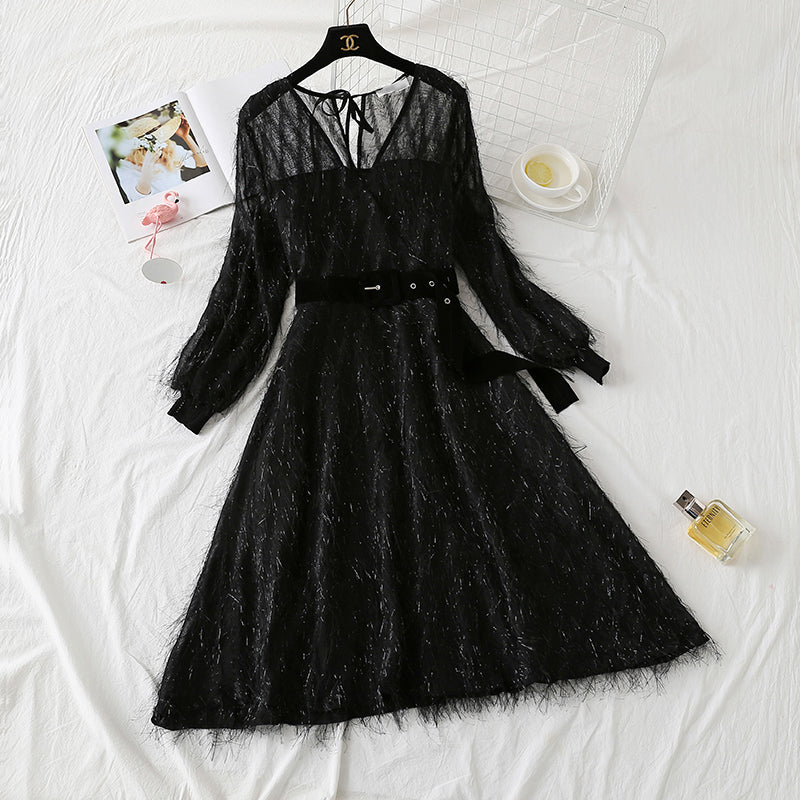Fairy hair tassel Long Sleeve Dress 2451