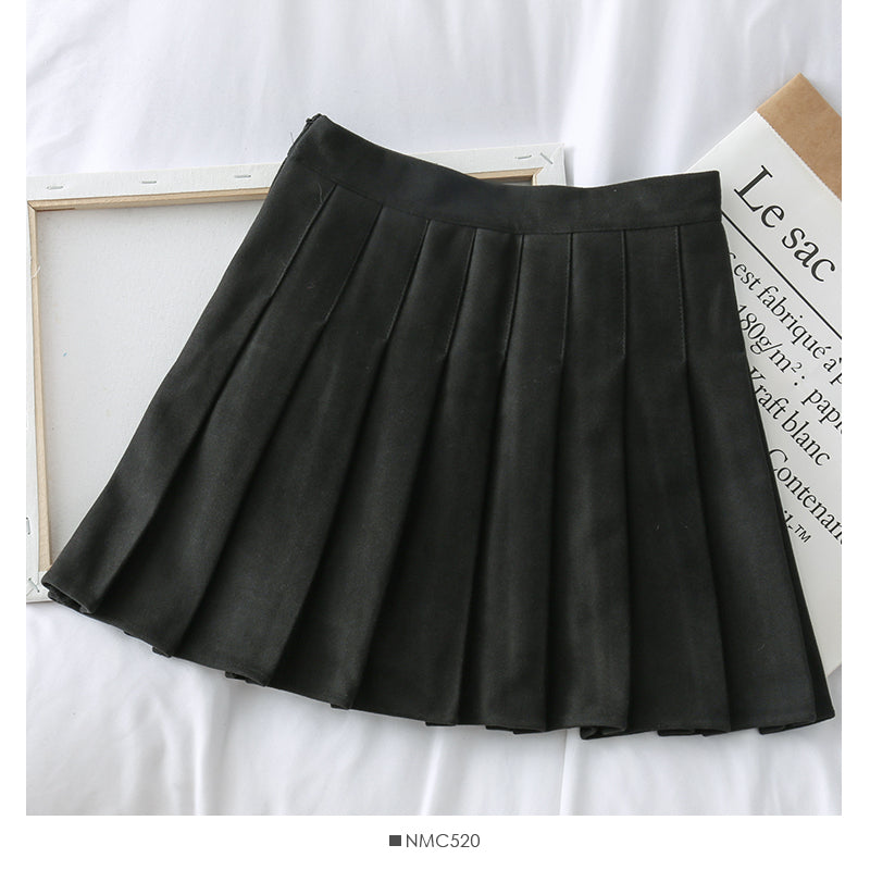 Light proof thin black A-line skirt 2517