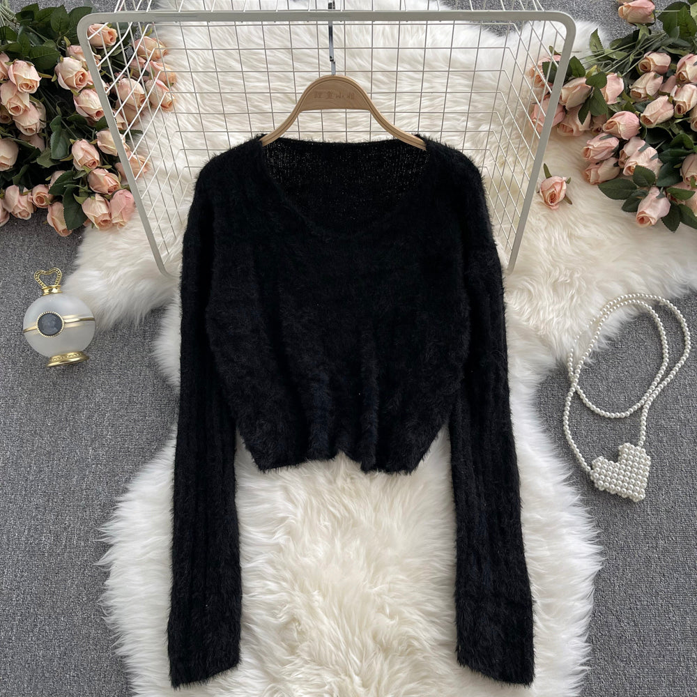Vielseitiger Kurzpullover aus Mohair 1615