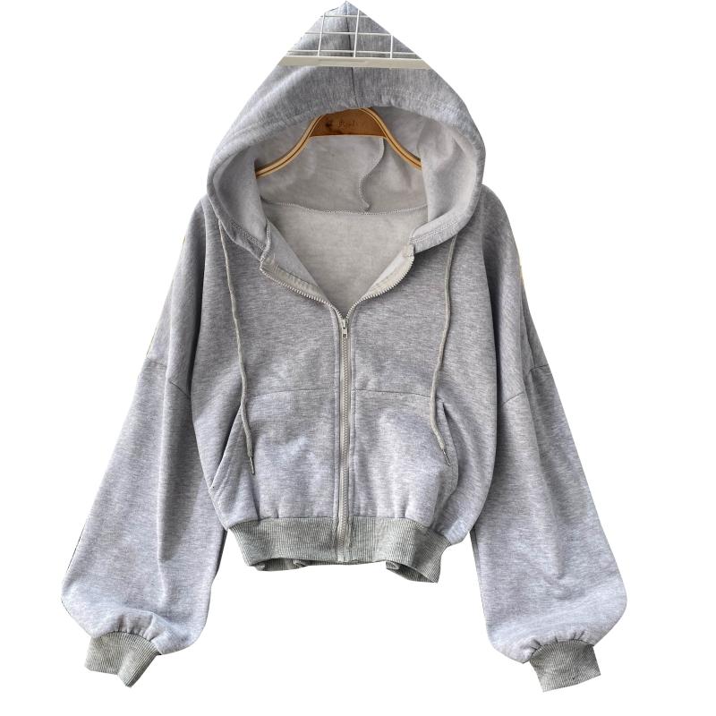 Sweater cardigan coat Long Sleeve hooded blouse female 1529