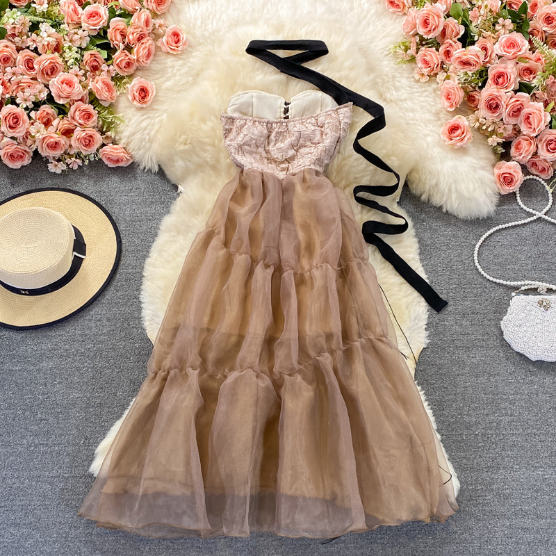 High end light luxury strapless dress 2775