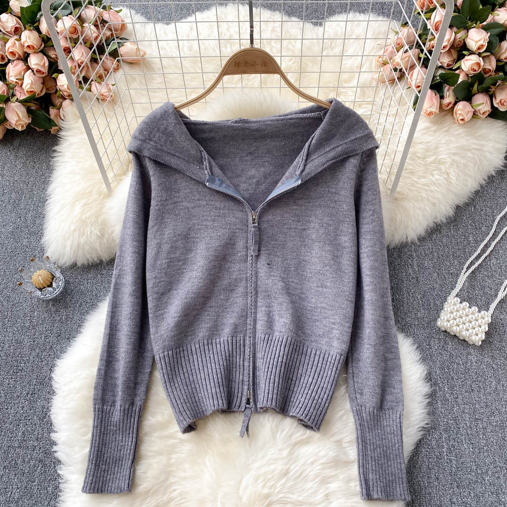 Herbst und Winter neue Kapuzenpullover Mantel Strickjacke 1624