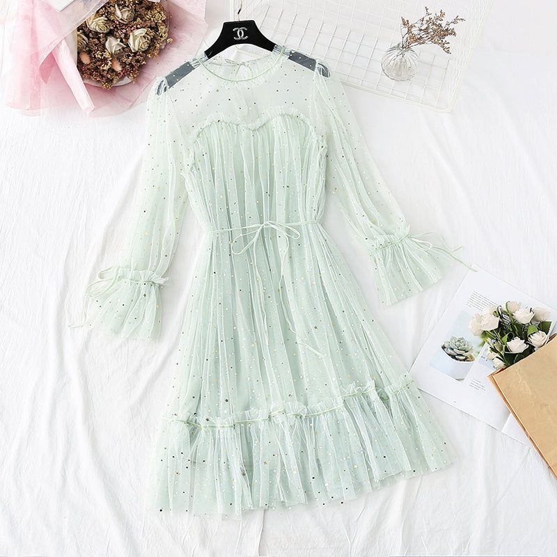 Popular wisdom smoked French Platycodon grandiflorum French bottom mesh skirt 2141