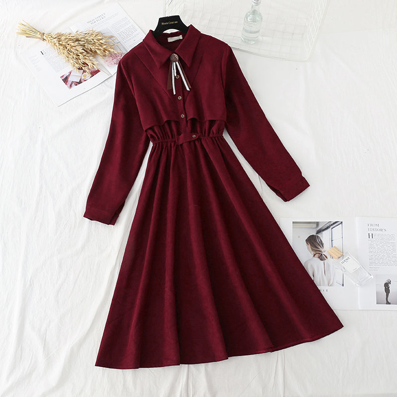 Slim dress in spring and autumn with temperament slim skirt 2139