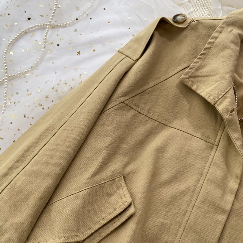 Drawstring long sleeve short coat women's Casual Jacket Top 1688
