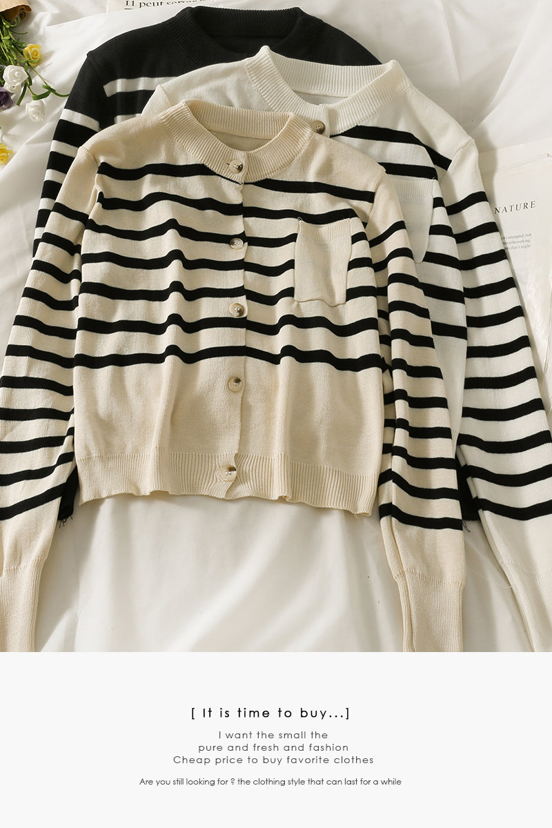 Sweater crew neck single breasted cardigan 1954