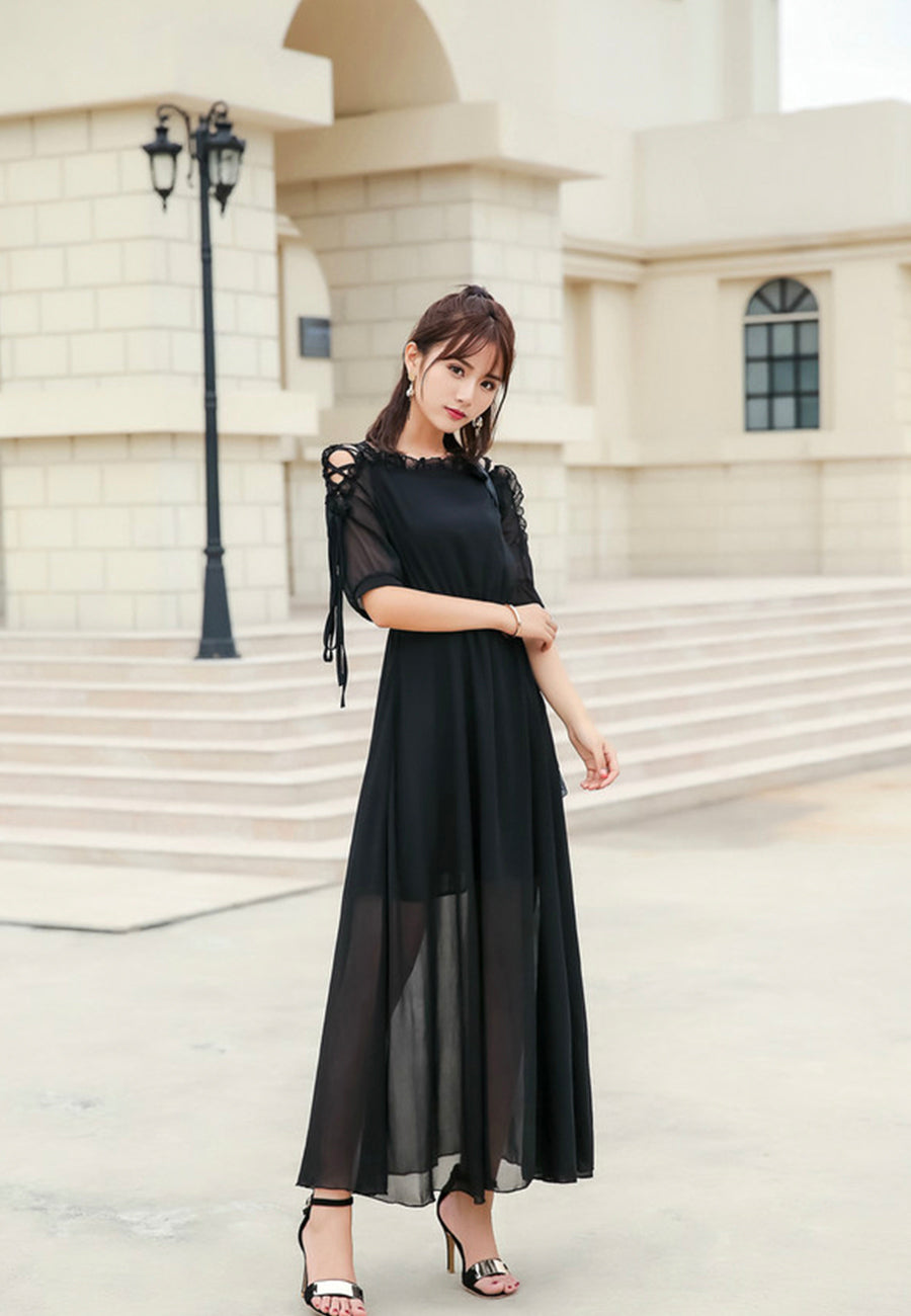 Cute chiffon A line girl dress summer dress 1187