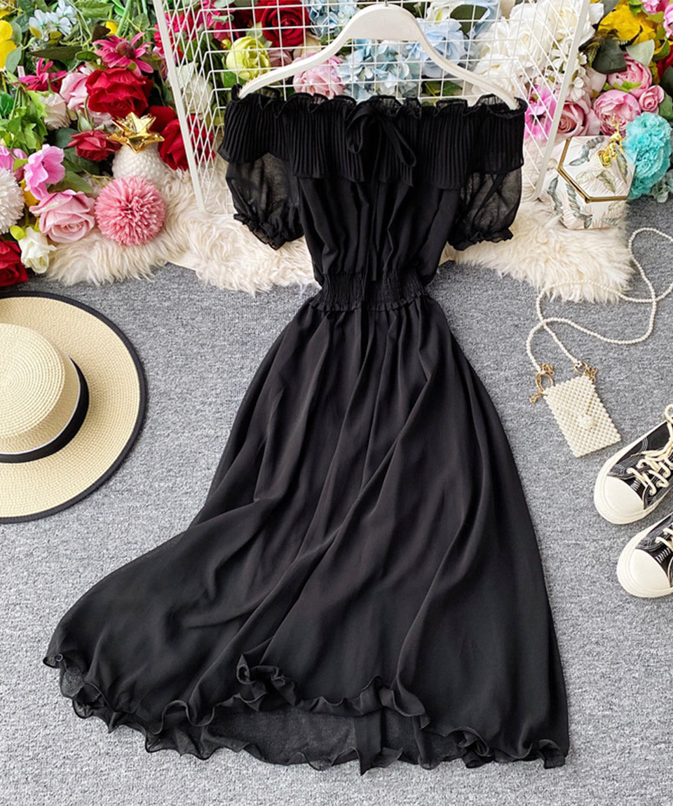 Cute chiffon strapless summer dress fashion dress 1114