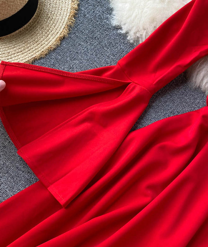 Fashionable A line dress flared sleeve dress 1037