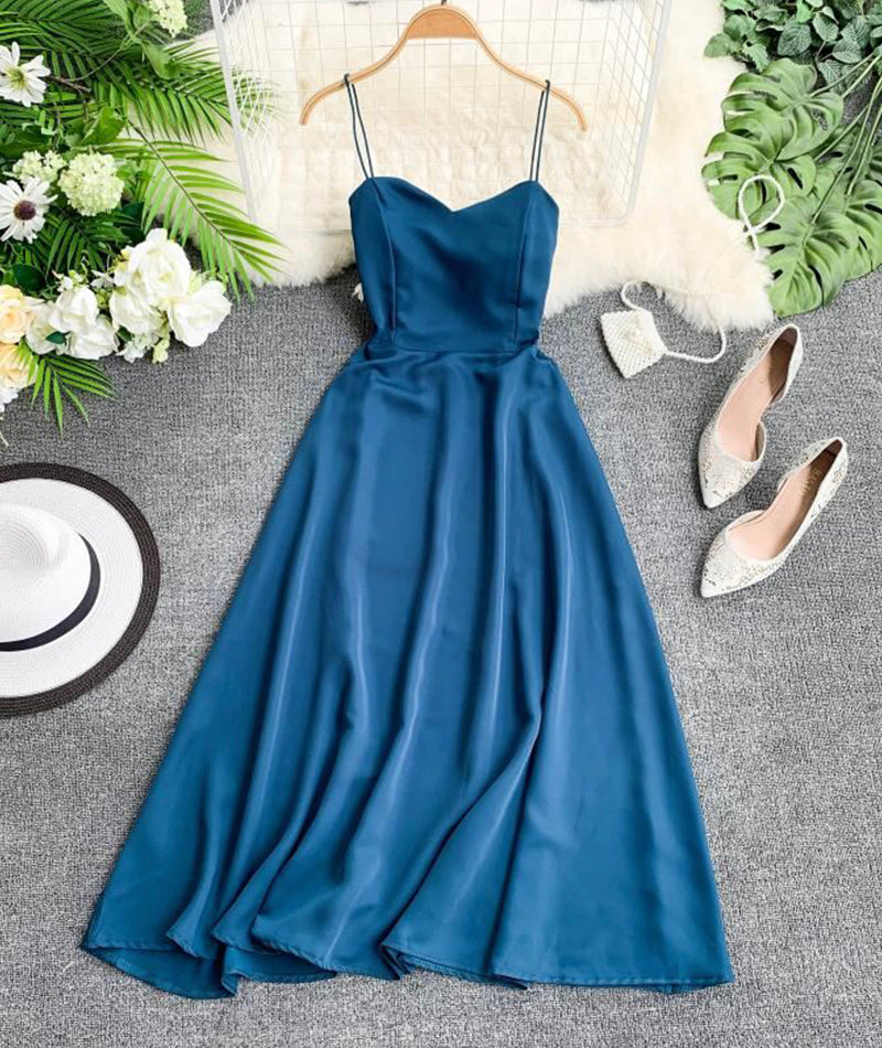 Robe mignonne en mousseline de soie à dos nu pour fille 987