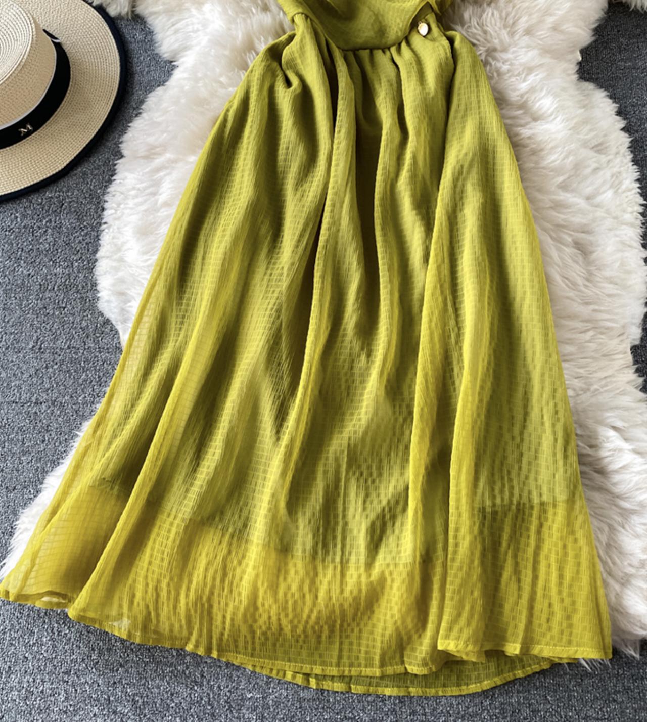 Grünes kurzes Kleid aus Tüll Modekleid 775
