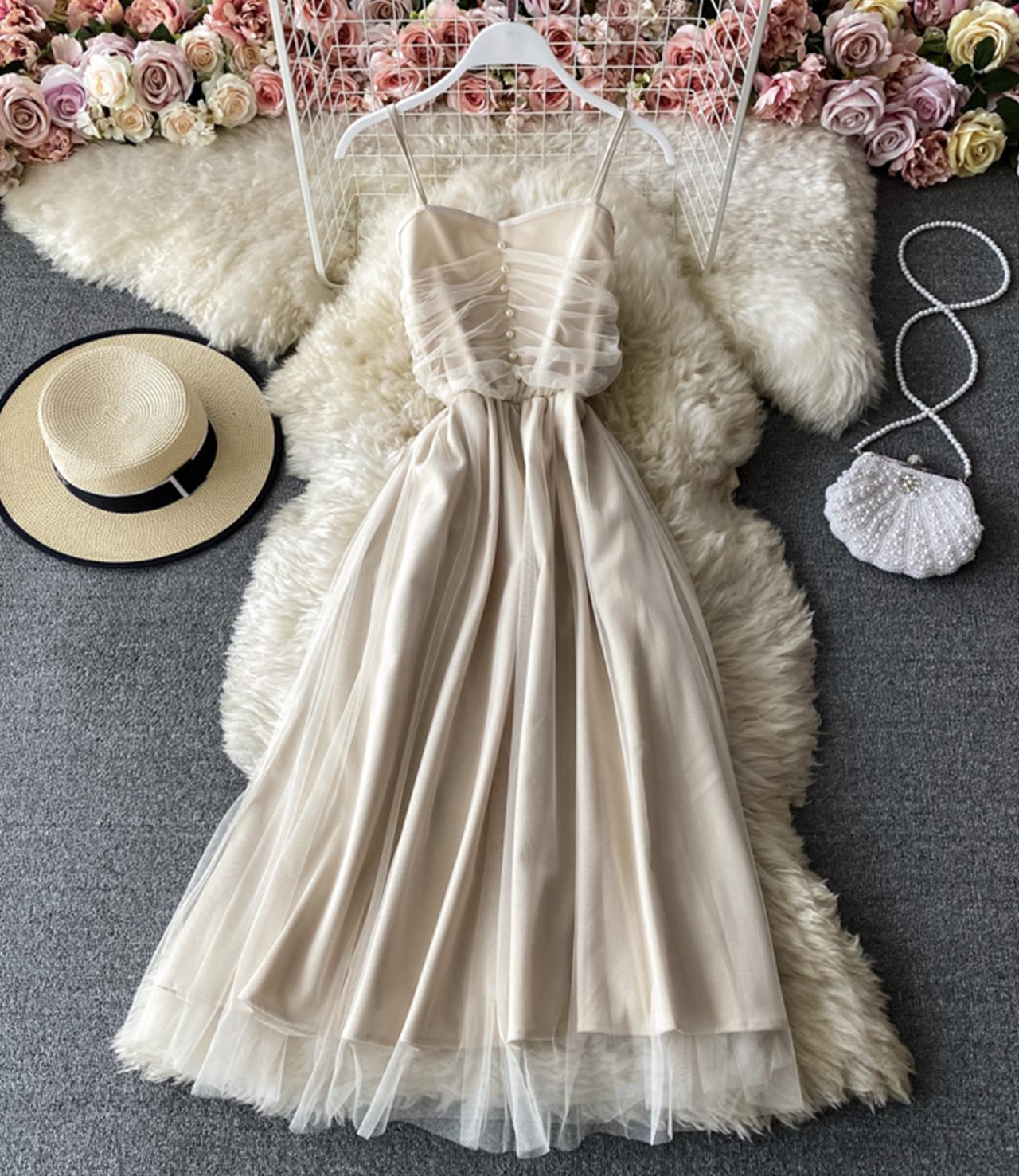 Cute tulle short dress A line summer dress 760