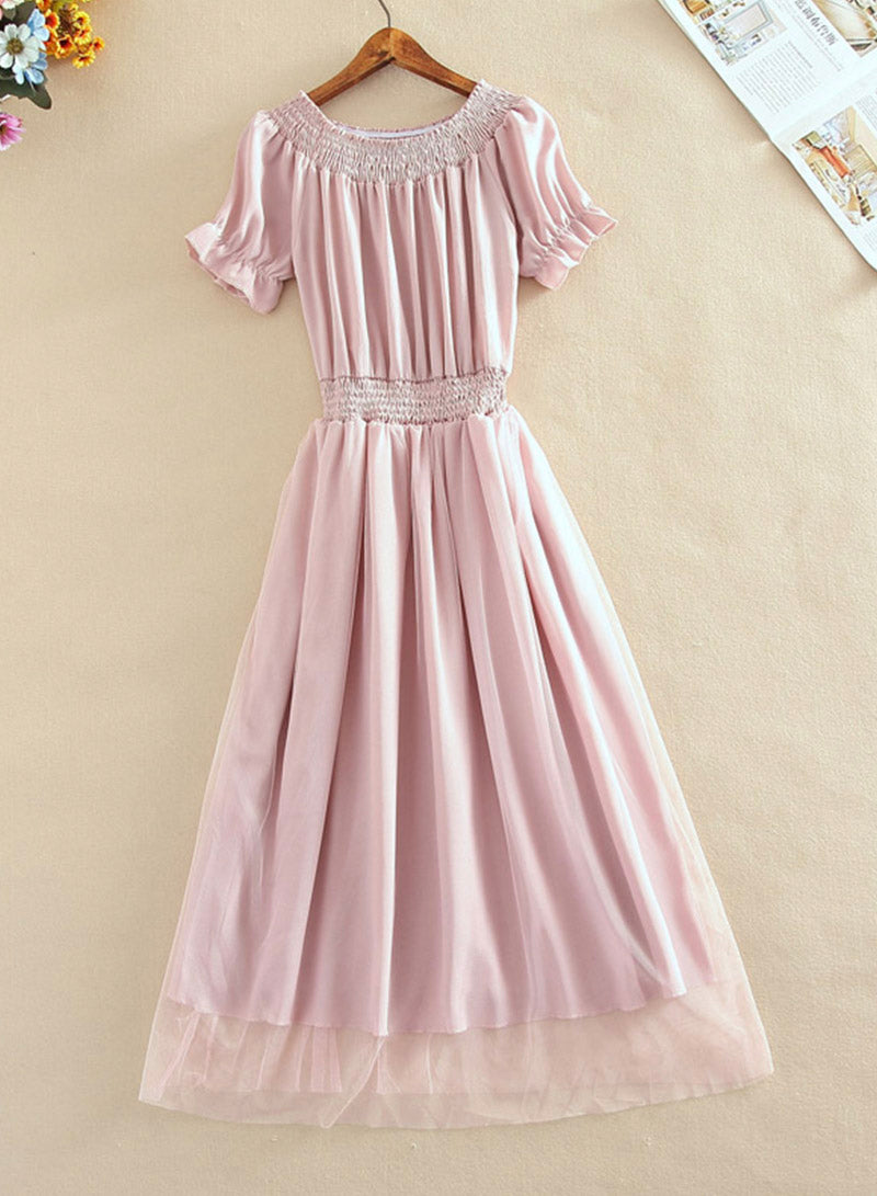 A line chiffon summer dress fashion girl dress 1110