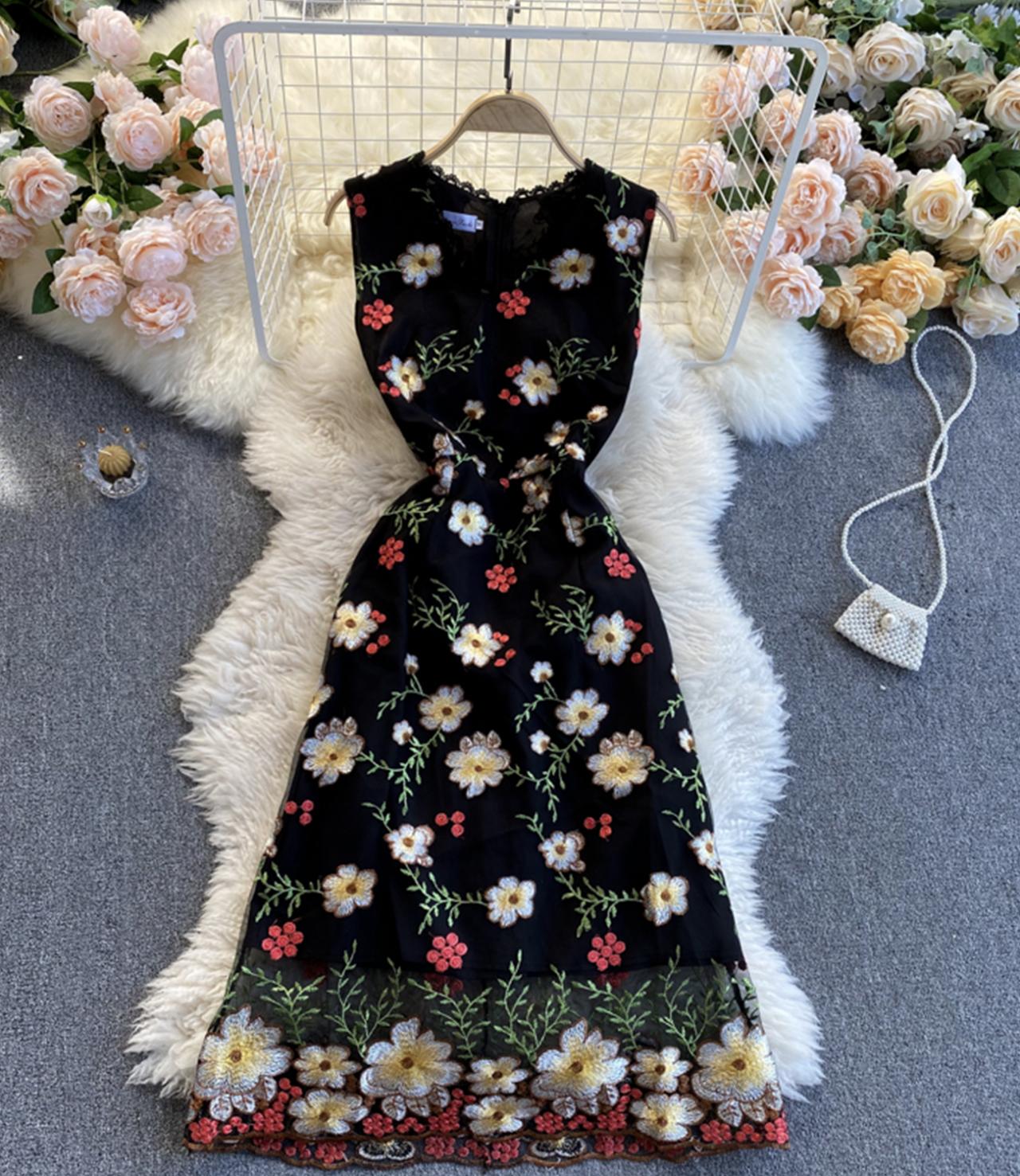 Schwarzes Spitzenkleid Modekleid 820