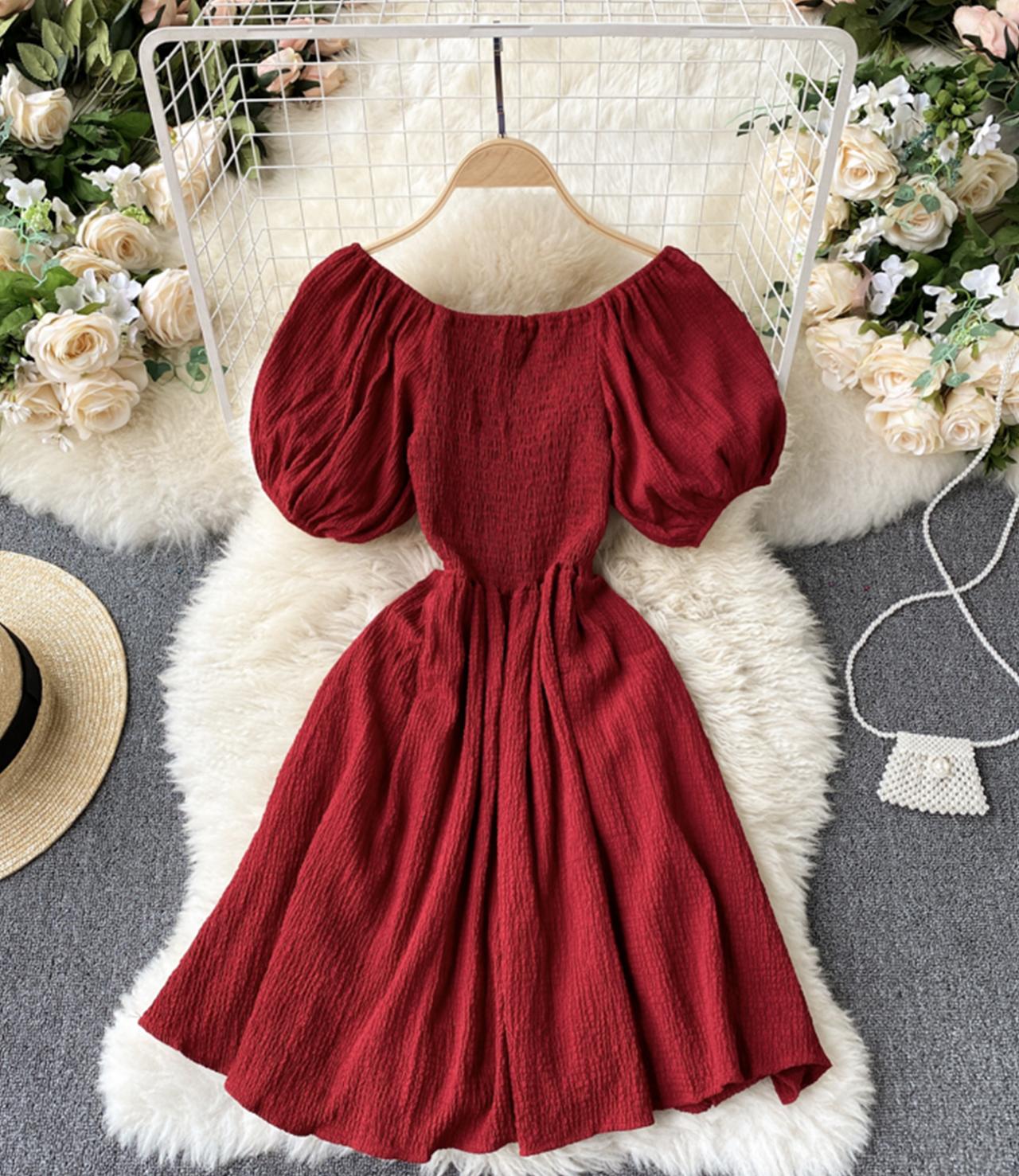 Cute v neck short dress fashion dress 737