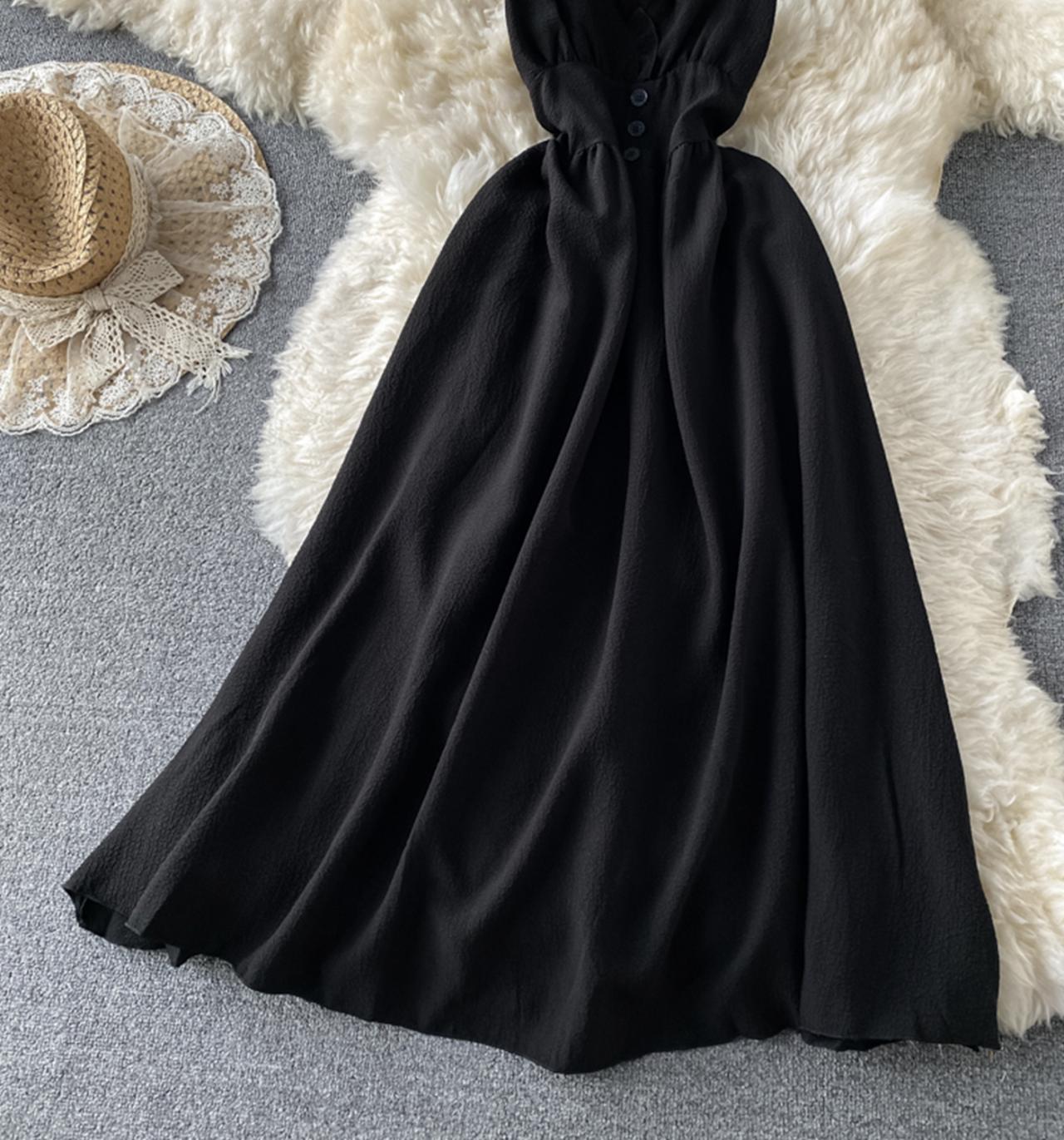 A line v neck short dress fashion dress 728