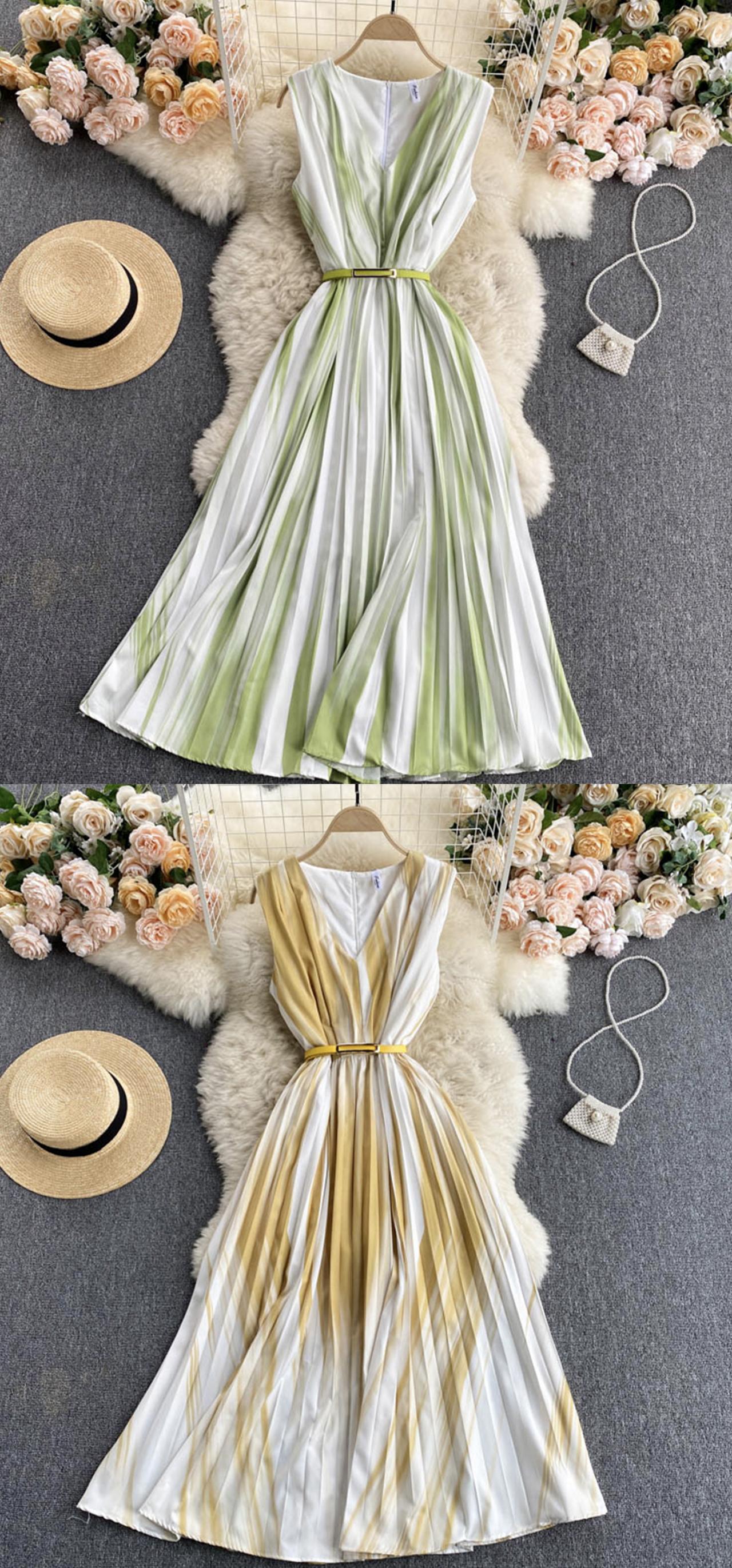 Stylish v neck A line dress fashion dress 704