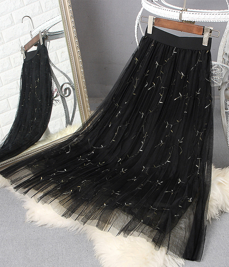 Cute applique tulle skirt 3512