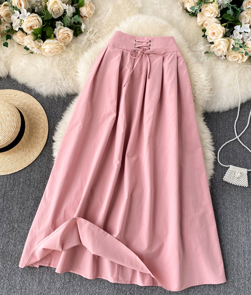 Pink A line skirt cute skirt 3459