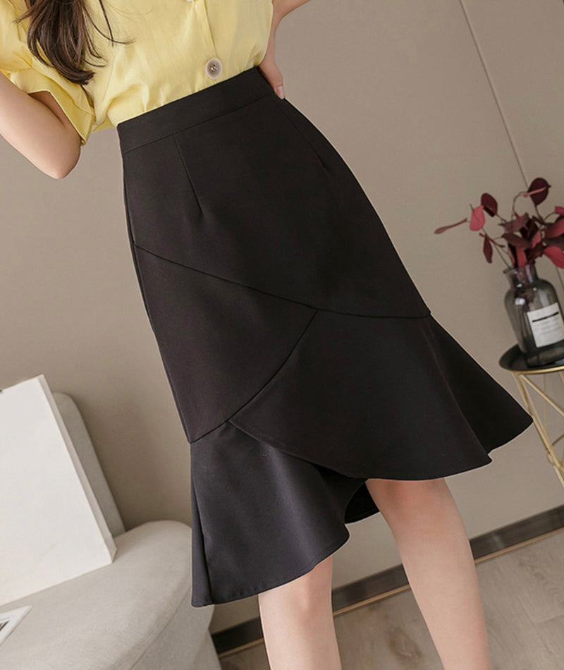 Cute A line chiffon irregular skirt wrap hip skirt 3488