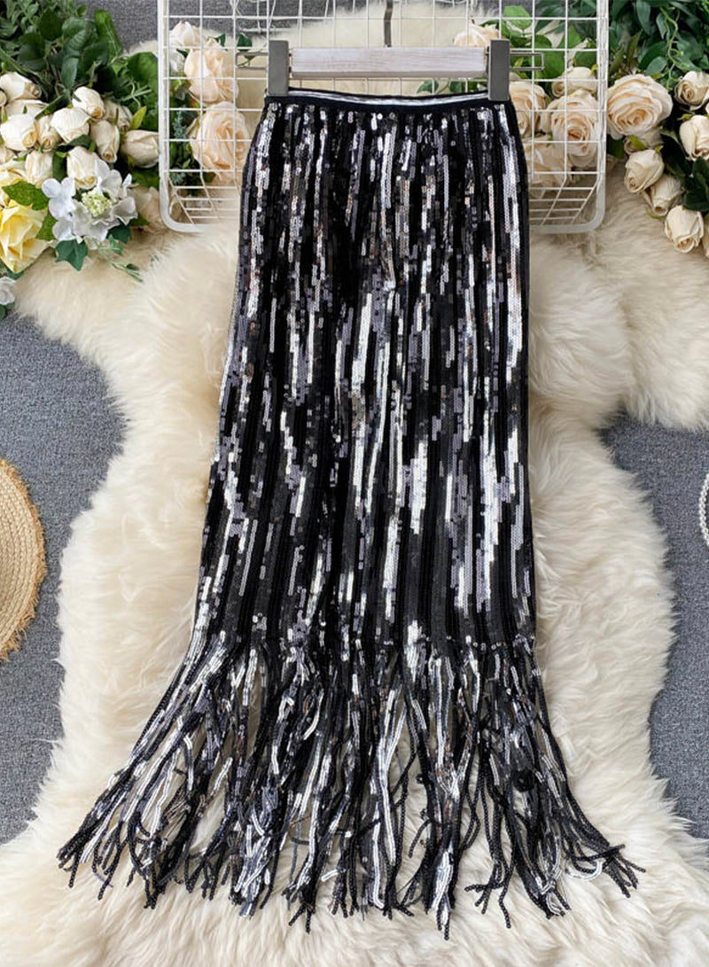 Shiny sequin wrapped hip dress 3490