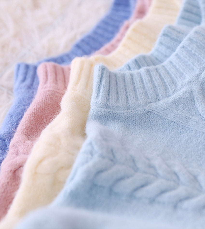 Einfacher Langarm-Pullover mit Rundhalsausschnitt 061