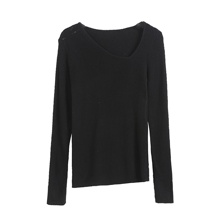 Ausschnitt mit unregelmäßigem Design schmal gestrickt 7306