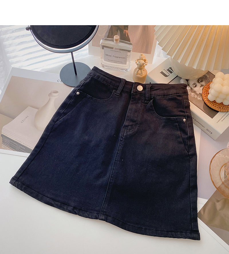 Retro and versatile high waist skirt 5638