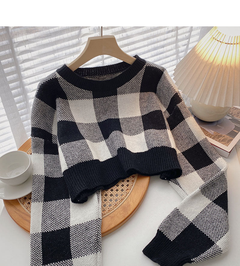 Mode, style étranger, mince et petit, pull court, mode 5936