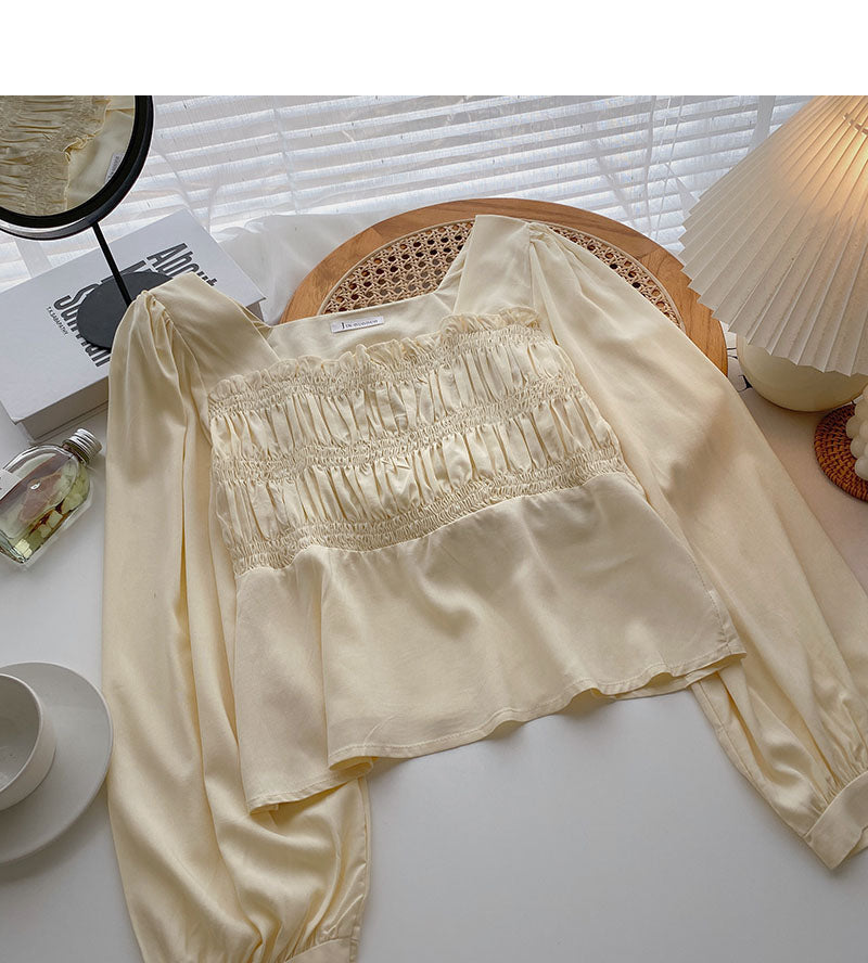 Korean design, slim temperament, long sleeve top, fashion 6299