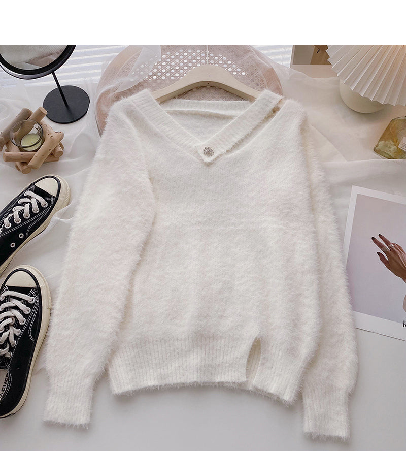 Koreanische Mode, ausländischer Stil, süßes Design, Langarm-Top, Mode 6184
