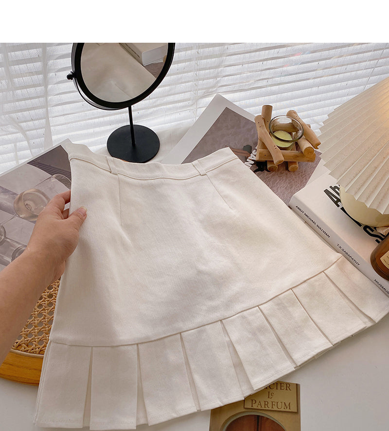 Korean short skirt with thin Ruffle hem and hip wrapped fishtail 5633