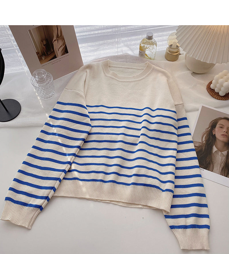 Langarm-Pullover mit Rundhalsausschnitt 6526