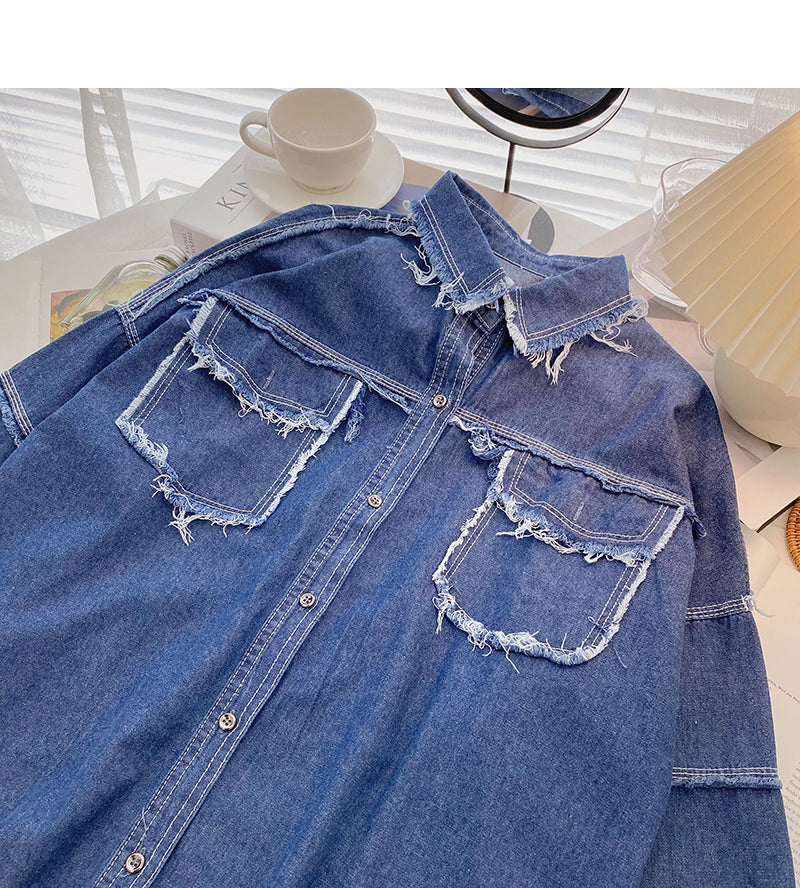 Manteau chemise à poche en laine, modèle à revers, femme 6321