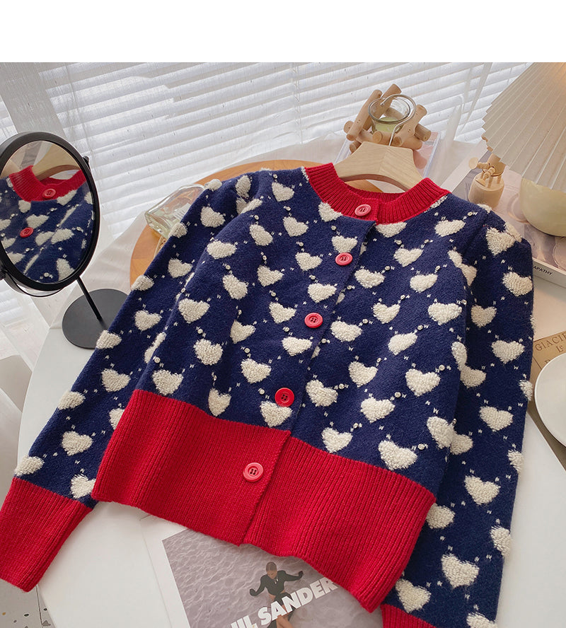 Flocked Love Vintage jacquard nail bead sweater 6198