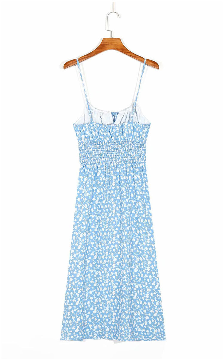 Versatile slim backless chest lace up suspender dress 7084