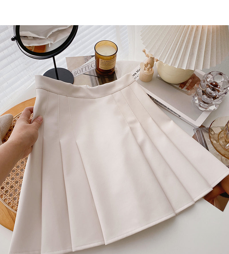 Jupe plissée taille haute fine au design rétro 5561