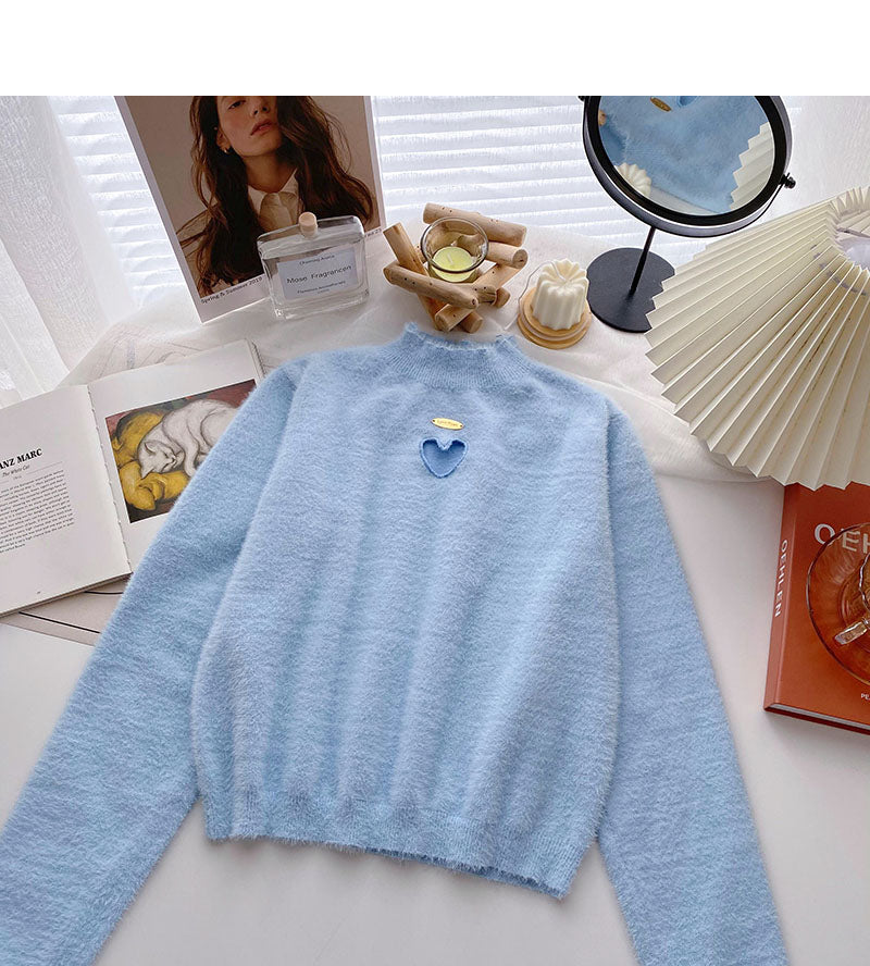 Pull en imitation vison avec personnalité évidée 6099