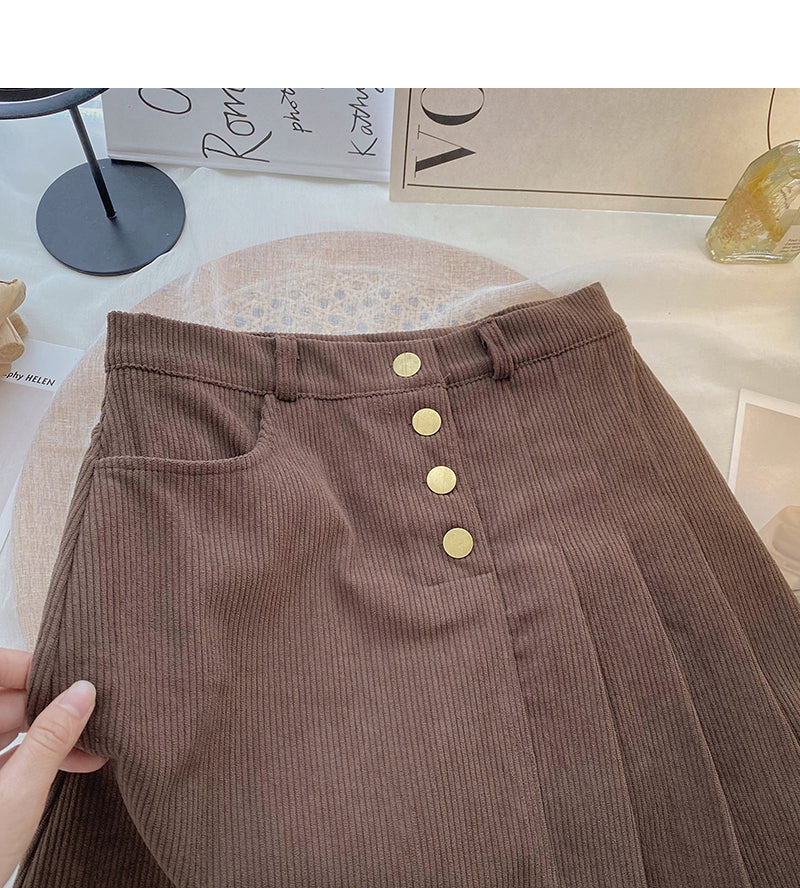 Slim design high waist A-line skirt 5653