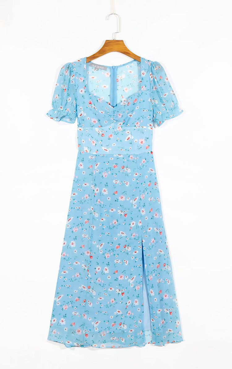 Elegantes, süßes, retrofrisches bedrucktes Kleid 7059