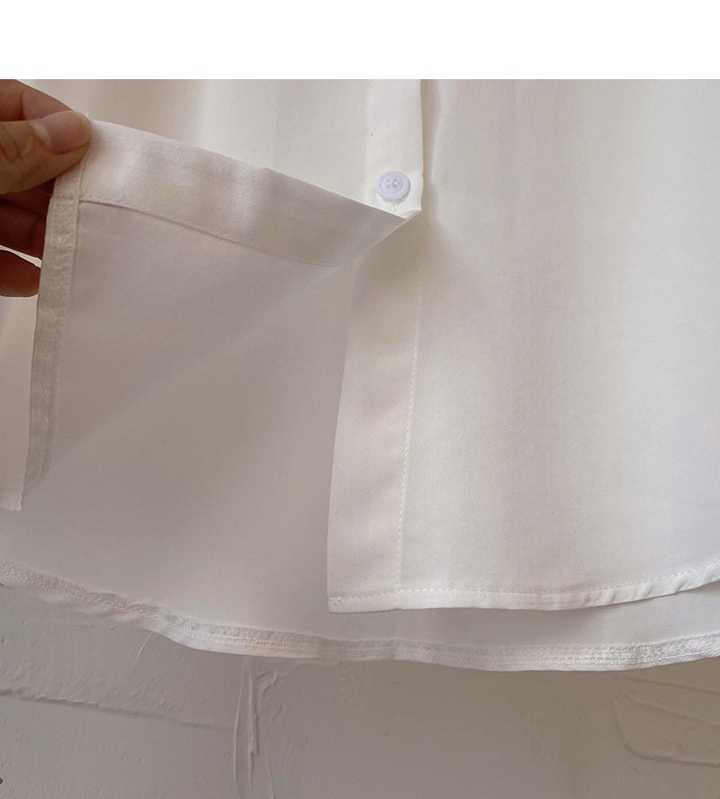 Chemise ample à manches longues avec poche d'amour personnalisée Haut à revers 6430