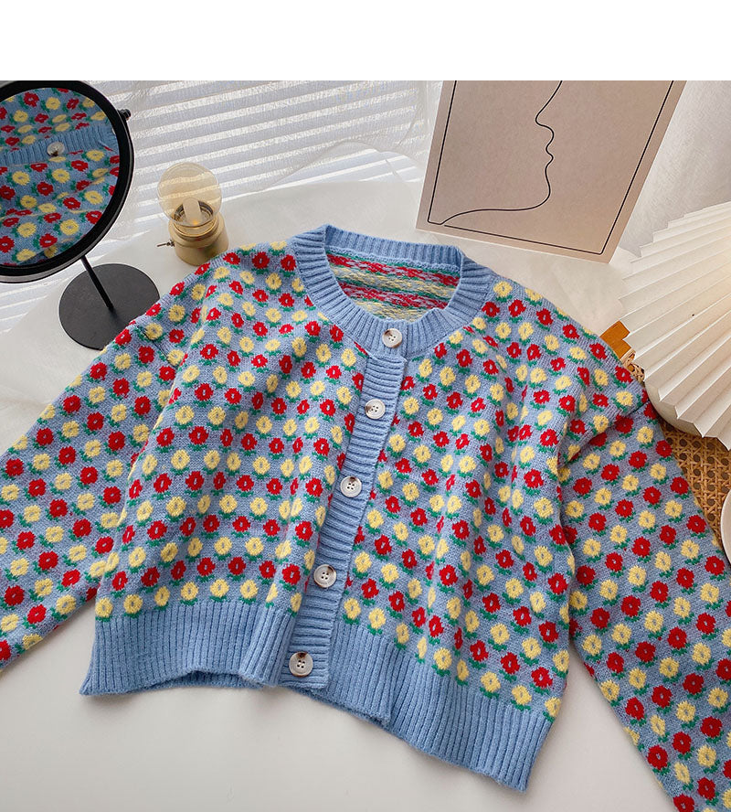 Veste courte à manches longues en tricot pour femme 5848
