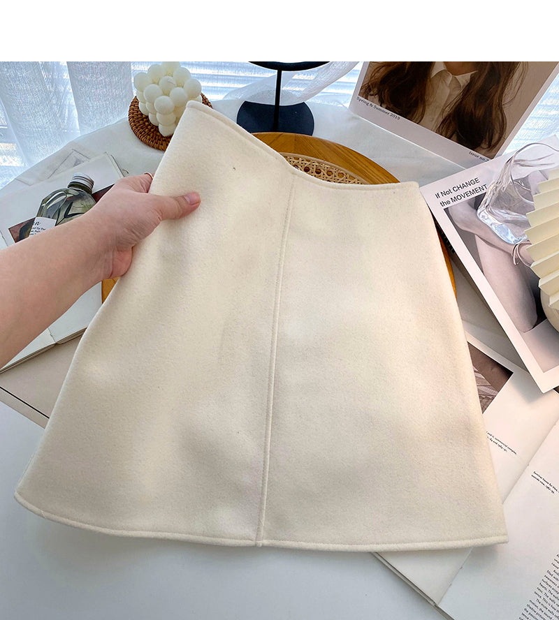 Design sense retro wrap hip slim high waist A-line skirt 5513