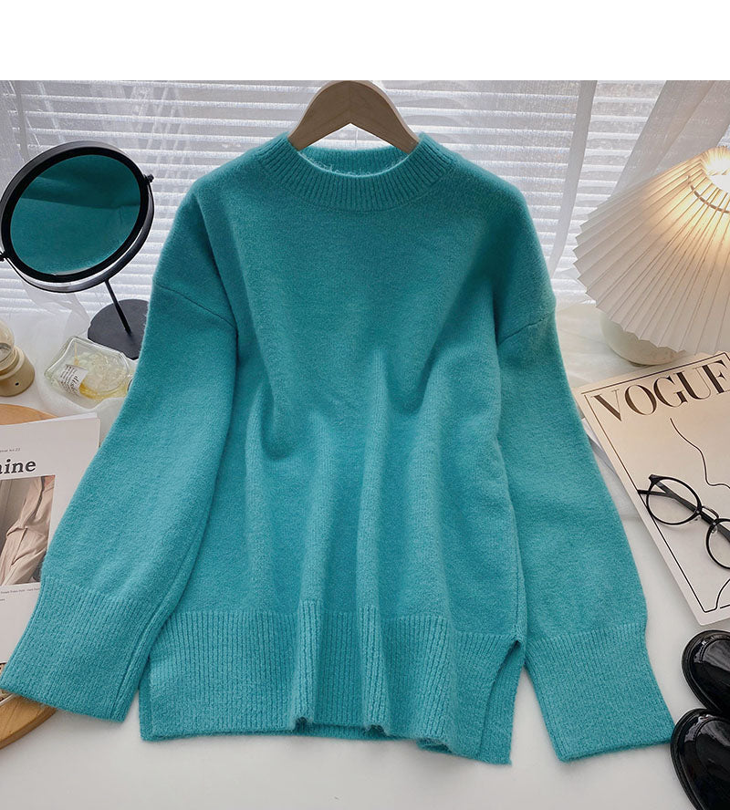 New Korean lazy casual loose split top 5940
