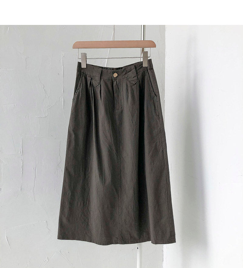 Neue koreanische Version der Sen-Serie Retro-Rock mit halbelastischer Taille über dem Knie 5687