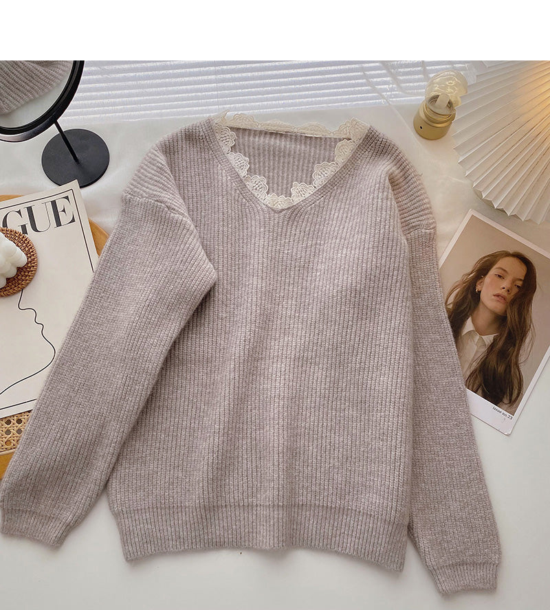 Korean sweet design loose long sleeve top 5961